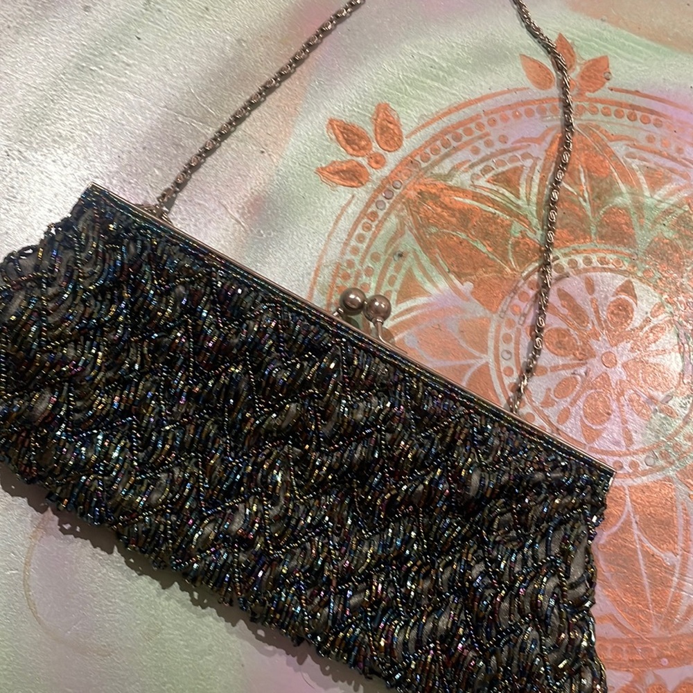 Vintage Beaded Sasha Clutch Bag